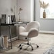 image 1 of Living and Home Comfy Plush Swivel Office Chair, White