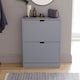 image 4 of Vida Designs 2 Drawer Shoe Cabinet Shoe Rack Storage Cupboard, Grey