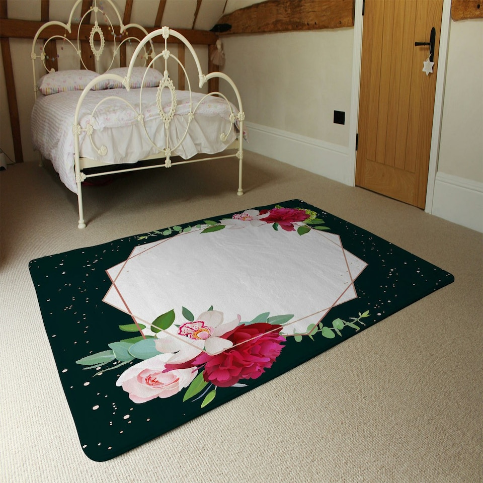 image 1 of Bright Flowers, Dark Background (Rug) Multi | XL: 160x230cm