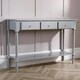 image 5 of Hallway Console Table Stylish Grey Painted Wooden 3 Drawer Side Desk Undershelf Grey