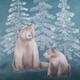 image 4 of D & D Bear Walks Filled Cushion Teal