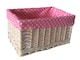 image 1 of Medium Pink Spotty Lined Storage Basket | Pink | Pink