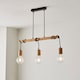 image 2 of Sven Bar Pendant Ceiling Lamp, Matt Black, Natural Wood