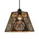 image 1 of Designer Hexagonal Pendant Lamp Shade in Matte Black with Starburst Shapes | Black