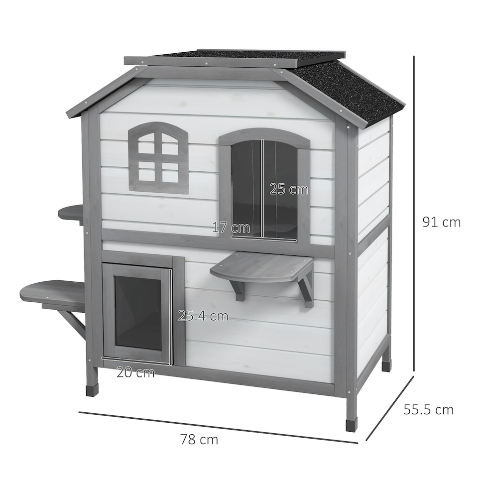 image 1 of PawHut Kitten Condo with Openable Roof, Catio Enclosure Furniture, White