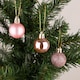 image 2 of 30mm/12Pcs Christmas Baubles Shatterproof Pale Pink,Tree Decorations