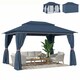 image 1 of Outsunny 3 x 4 m Outdoor Garden Gazebo with UPF50+ Double Roof, Dark Blue