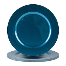 Argon Tableware Metallic Charger Plates - 33cm - Blue - Pack of 6 Blue