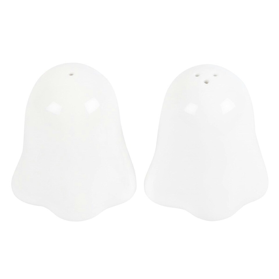 image 1 of Ghost Shaped Salt & Pepper Shakers - White