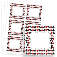 Casino Design 80mm Square Sticker sheet of 6