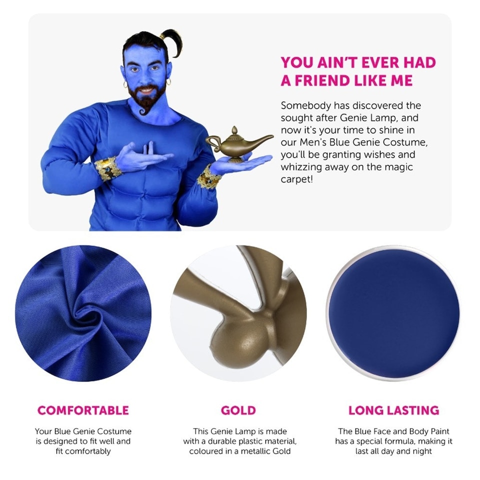 image 1 of Blue Genie Costume Set Blue | M