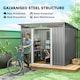 image 3 of Outsunny Garden Shed Outdoor Storage Tool Organiser w/ Double Sliding Door | Grey | Light Grey