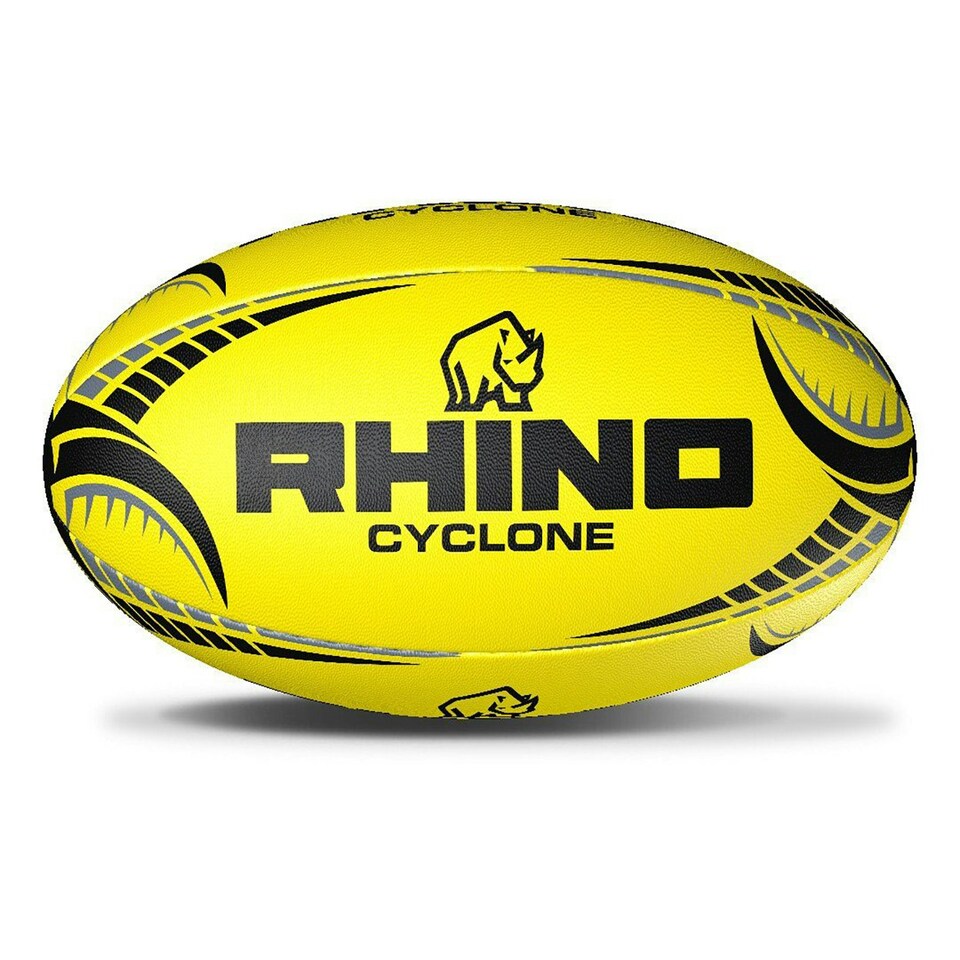 image 1 of Rhino Cyclone Rugby Ball - Fluorescent Yellow - 3