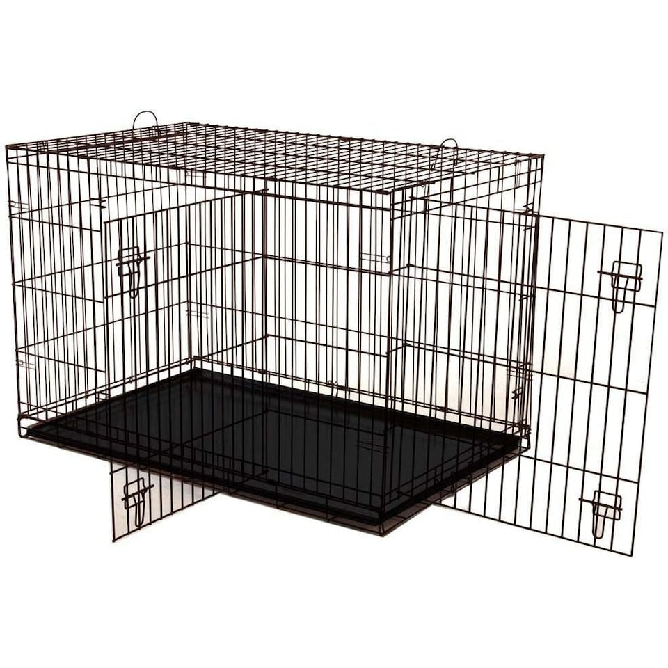 image 1 of Dogit 2-Door Dog Crate, Black Wire Home