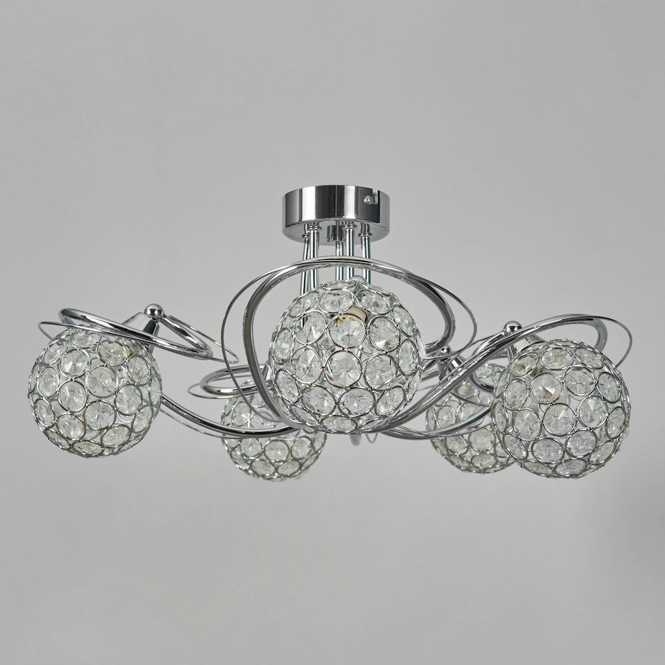 image 1 of BHS Orianna 5 Light Ceiling Light, Chrome