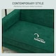 image 4 of HOMCOM 2 Seater Sofa, Velvet-Feel Upholstered Loveseat for Small Space, Green | Green