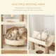 image 3 of PawHut Cat Tree Kitten Tower with Scratching Post Bed Perch Toy, Light Brown