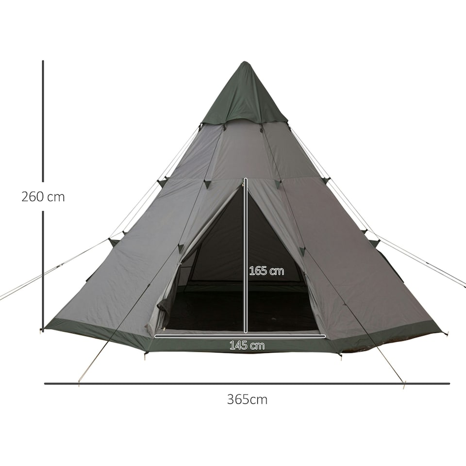 image 1 of Outsunny 6-7 Person Large Family Party Camping Tent W/ Carrying Bag, Blue