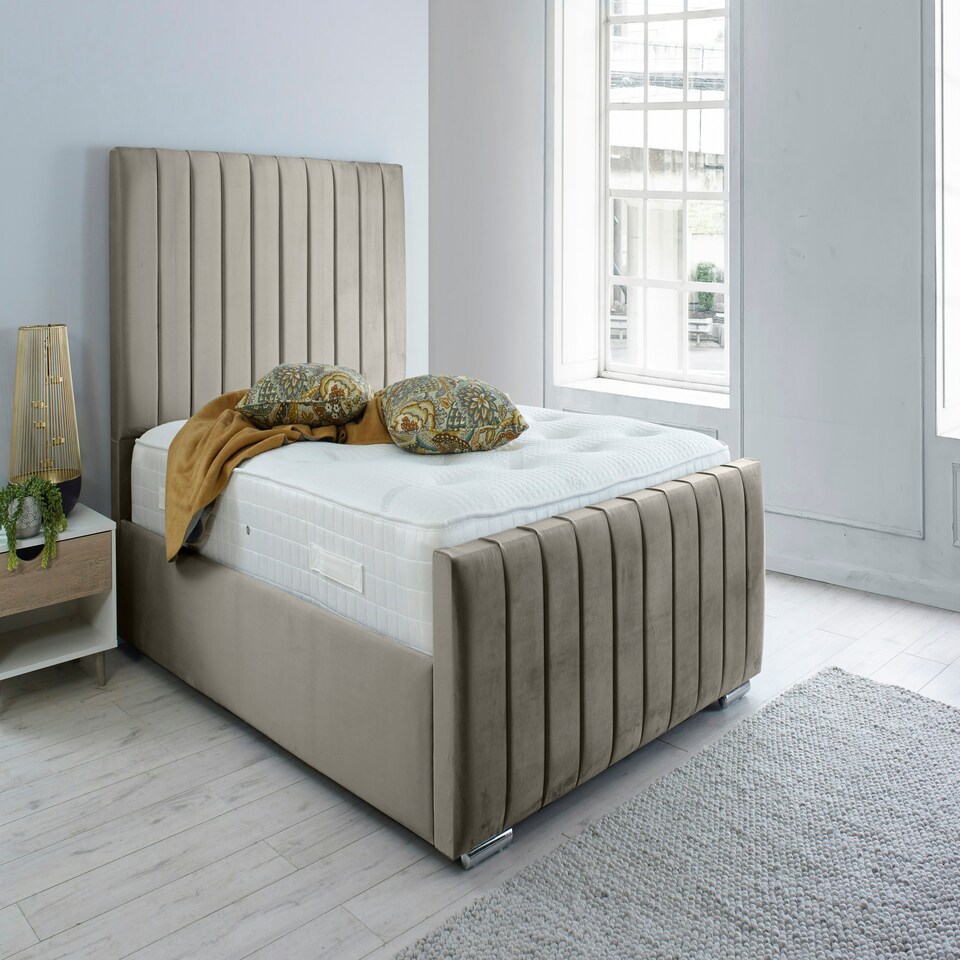 Sancia Plush Single Bed Frame - Grey