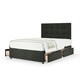 image 1 of Memory Maestro Memory Foam Charcoal Linen 4 Drawer Divan Set And Pearl Headboard Super King