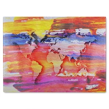 Painty Map Glass Chopping Board | Multi