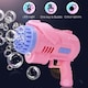 image 4 of 40-Hole Bubble Gun - Automatic Bubble Machine for Kids - LED Light-Up Bubble Blower with Bubble Solution - Outdoor Indoor Toy - Pink