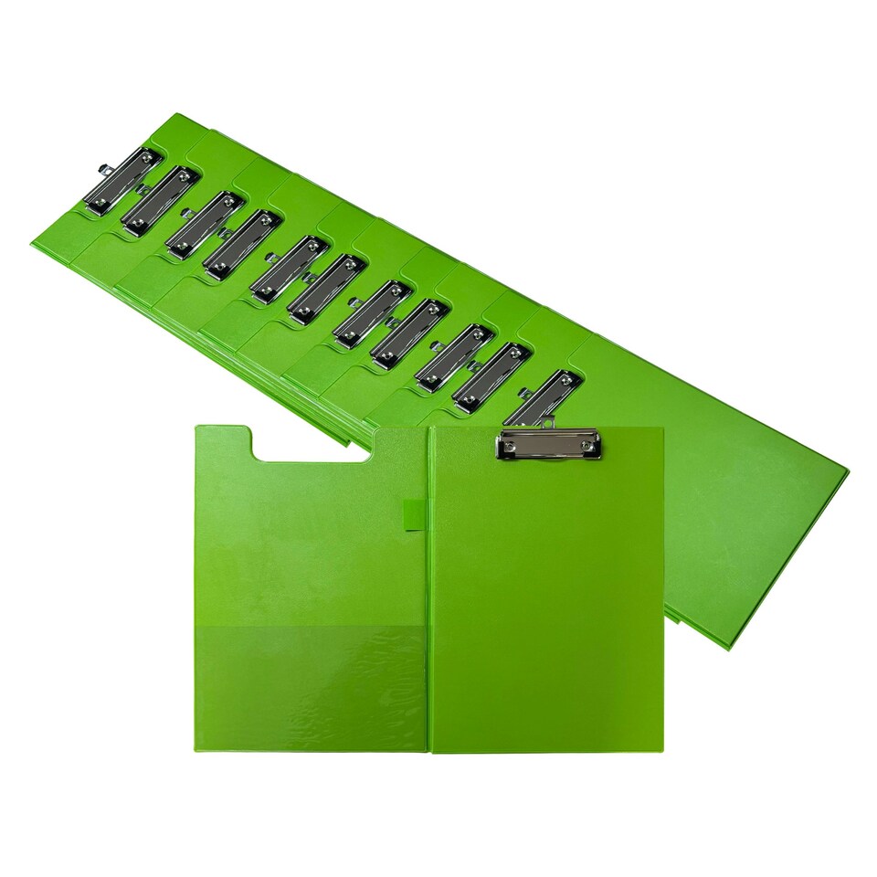 image 1 of Pack of 48 Janrax A4 Neon Green Foldover Clipboards