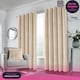 image 1 of Luxury Enhanced Living Cream Velvet, Supersoft, Blackout, Thermal Pair of Curtains with Eyelet Top - 66 x 72 inch (168x183cm) | Cream | Cream | 2