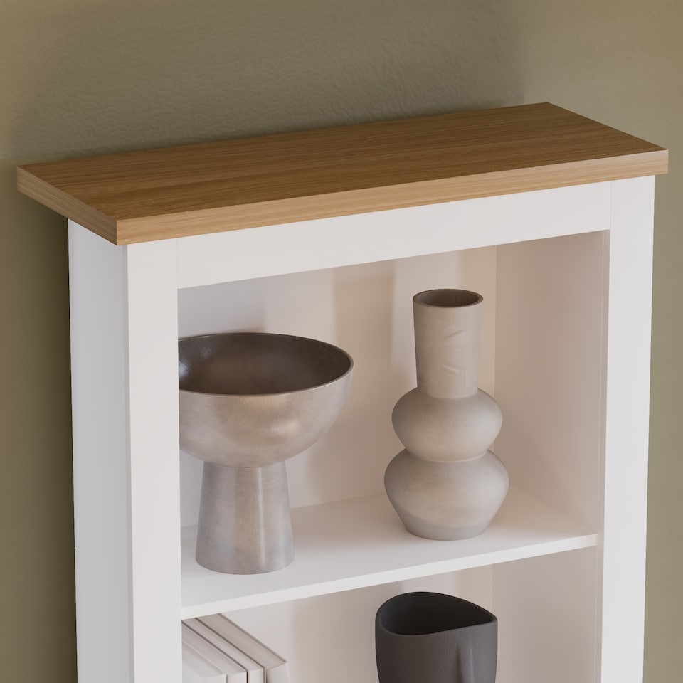 image 1 of Vida Designs Arlington 5 Tier Bookcase Shaker Style Display Storage, White & Oak