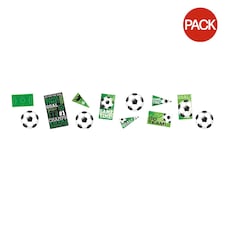 Amscan Football Decoration (Pack of 12) - Green/Black/White - One Size