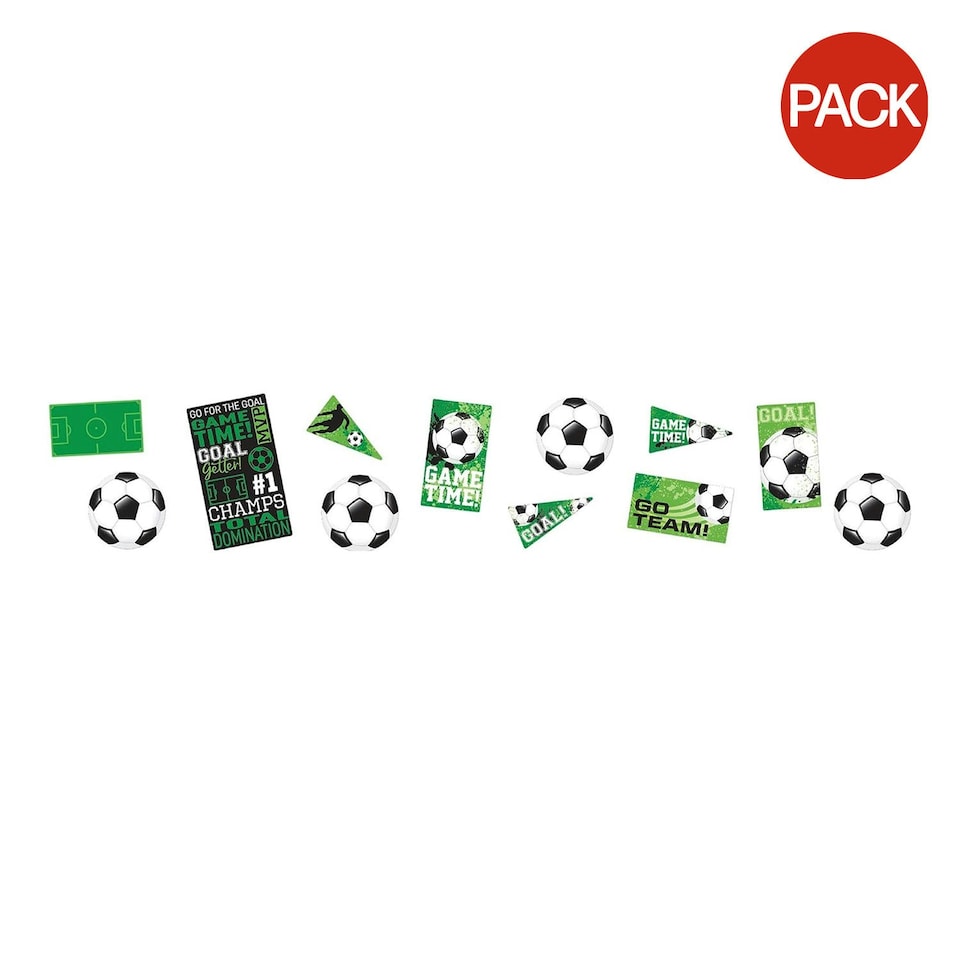 Amscan Football Decoration (Pack of 12) - Green/Black/White - One Size