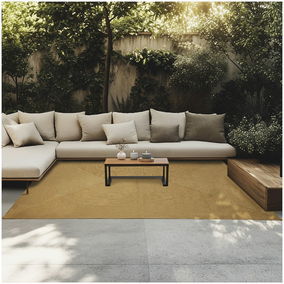 image 1 of Rug Raya - jute look, boho style, for indoor & outdoor, durable, easy-care Brown | 230 x 160 cm