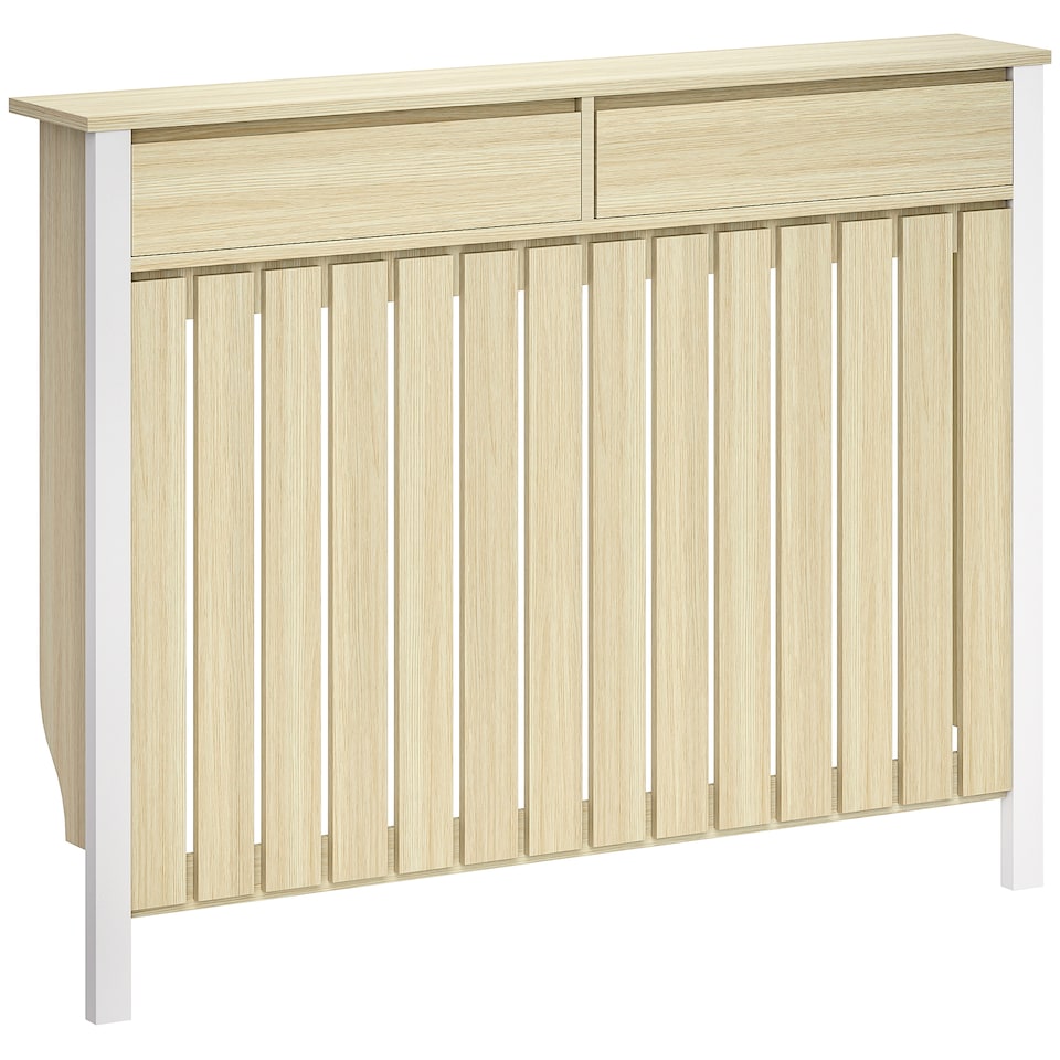 image 1 of HOMCOM Large Radiator Cover with Drawers and Vertical Slats