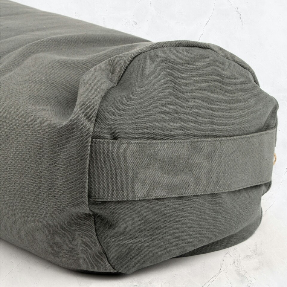 image 1 of Myga Grey Yoga Buckwheat Support Bolster Pillow