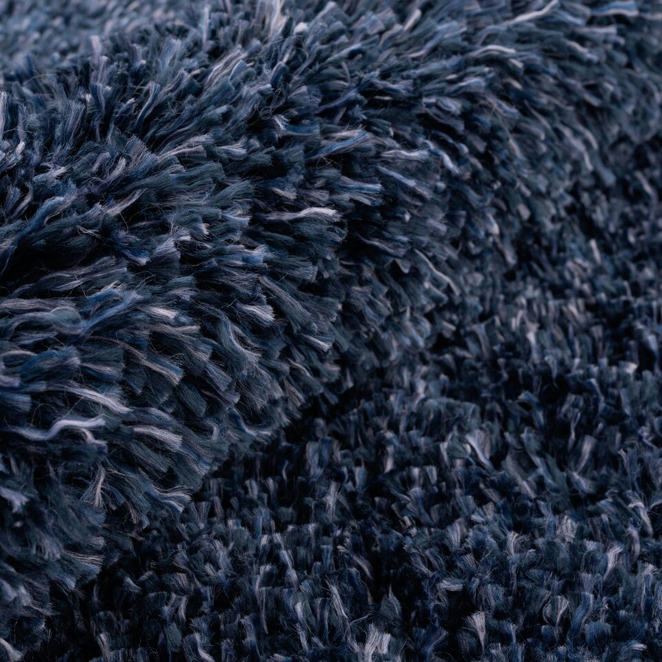 image 1 of KUKOON Navy Blue Deep Pile Shaggy Living Room Area Rug 80cm x 150cm