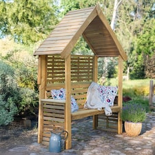 Wooden Garden Bench 2 Seater Seated Arbour Outdoor Seat with Open Sides