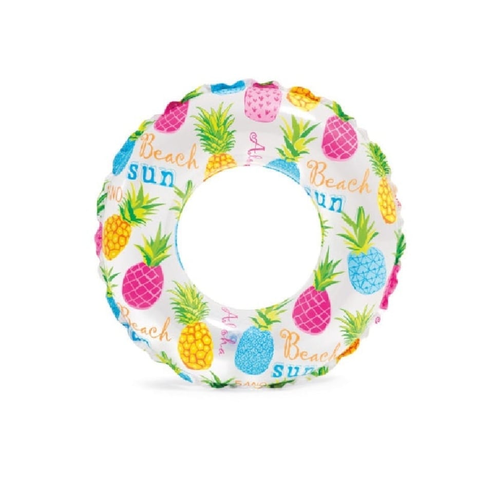 image 1 of Intex Swim Ring Inflatable Swimming Pool Toy Pineapples