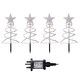 image 10 of 45cm Set of 4 Light up White Spiral Christmas Tree Garden Path Lights with 100 Multi-Coloured LEDs