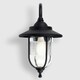 image 2 of ValueLights Black Outdoor Swan Neck Wall Lantern with 6W Warm White Bulb Black