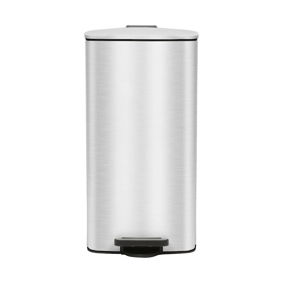 image 1 of Harbour Housewares Square Stainless Steel Kitchen Pedal Bin - 30L - Brushed | Silver | Brushed
