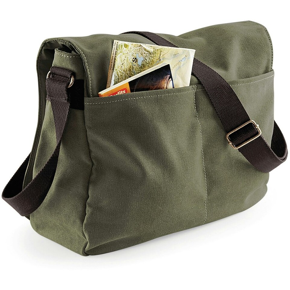 image 1 of Quadra Vintage Canvas Despatch Bag - 14 Litres - Vintage Military Green - One Size | Multi