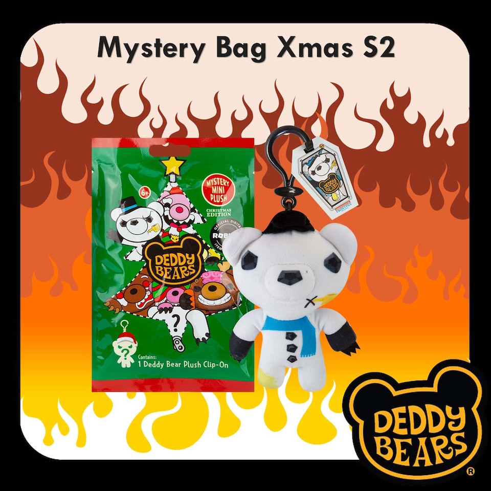 image 1 of PMS Deddy Bears Xmas Mystery Bag Soft Toy Clip 15cm x 8cm