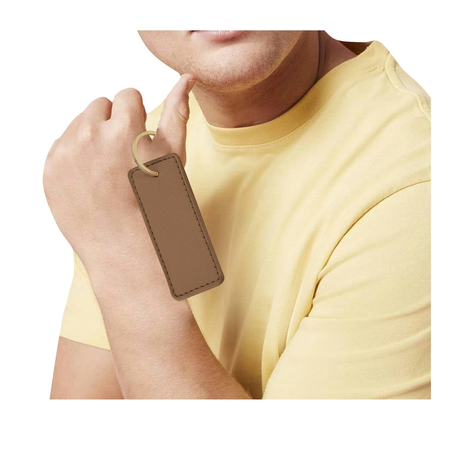 image 1 of Bagbase Boutique Leather-Look PU Keyclip - Tan - One Size