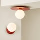 image 7 of ValueLights Darla Rust Frosted Globe Bathroom Wall Light | Orange