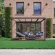 image 2 of Box Wall Mounted Pergola and Decking Kit - Wood - L360 x W360 x H270 cm - Rustic Brown