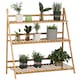 image 1 of Outsunny 3-Tier Folding Bamboo Plant Stand Display Rack Indoor Outdoor