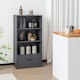 image 3 of COSTWAY 4-tier Storage Shelf Wood Bookcase Bookshelf Grey