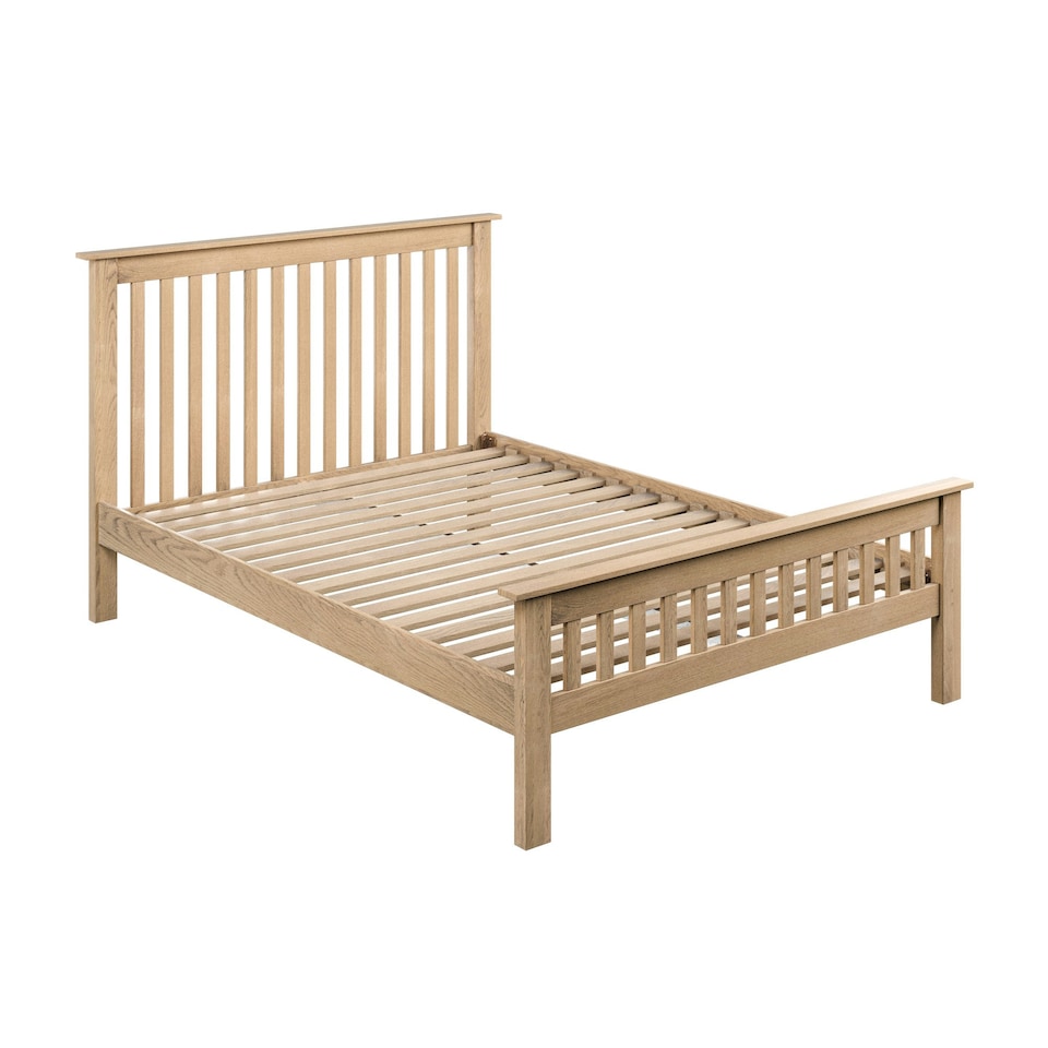 image 1 of Pitlochry Solid Wooden Oak Shaker Style Bed Frame (Double)