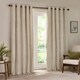 image 2 of Yard Hebden Striped Cotton Natural Eyelet Curtains 117 x 183cm