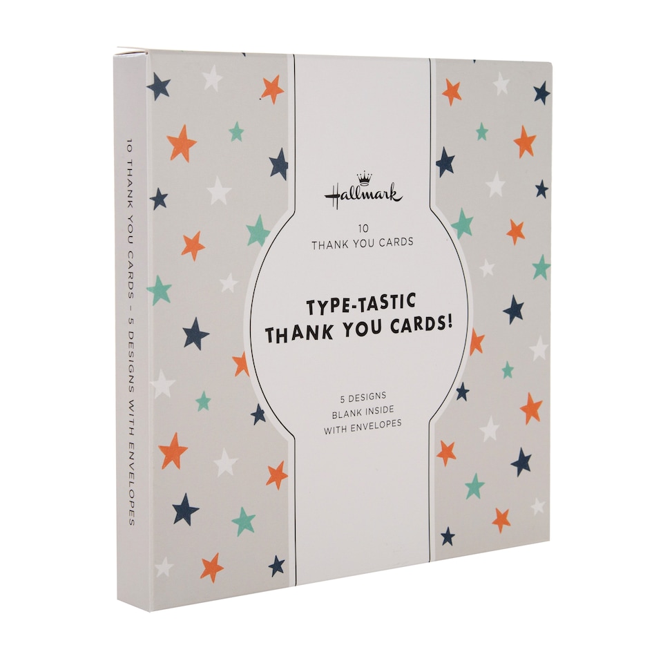 image 1 of Hallmark Pack Of 10 Thank You Cards - 5 Text Designs